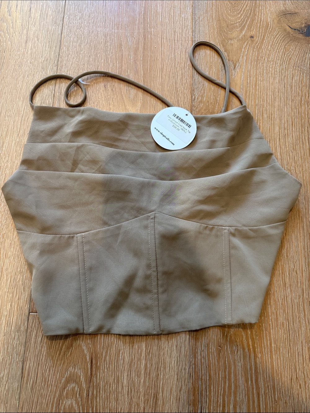 nwt isalis foxy corset cowl neck top in mushroom